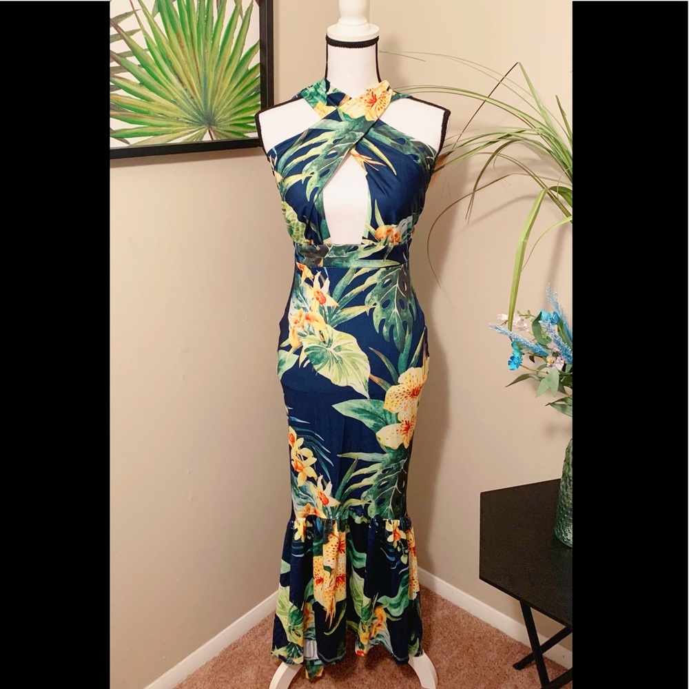 Tropical Print Dress